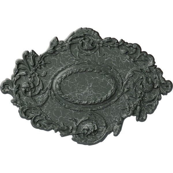 Ekena Millwork Kinsley Flowing Leaf Ceiling Medallion, 30 3/8"W x 20 3/4"H x 1"P, Athenian Green Crackle CM30KIAGC - main